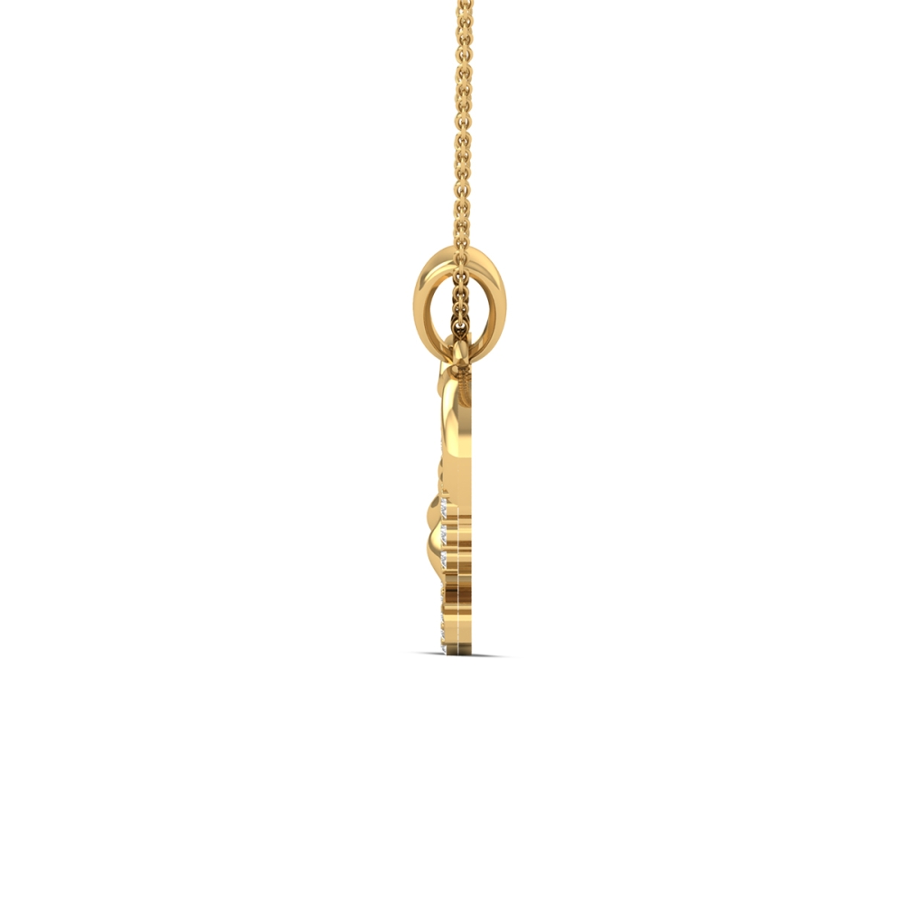 Twin Lovebirds Diamond Heart Pendant