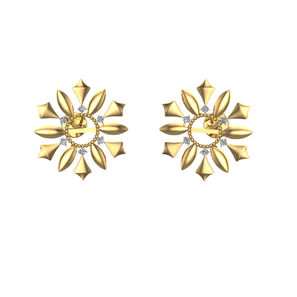 Valerie Yellow Gold Diamond Earings