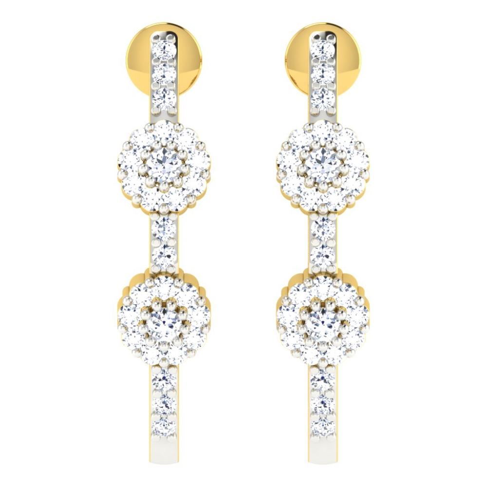 Deepti Yellow Gold  Diamond Earrings 