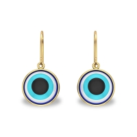 Aria Yellow Gold Evil Eye Gold Drop Earrings Design for daily use Aria Yellow Gold Evil Eye Gold Drop Earrings Design for daily use