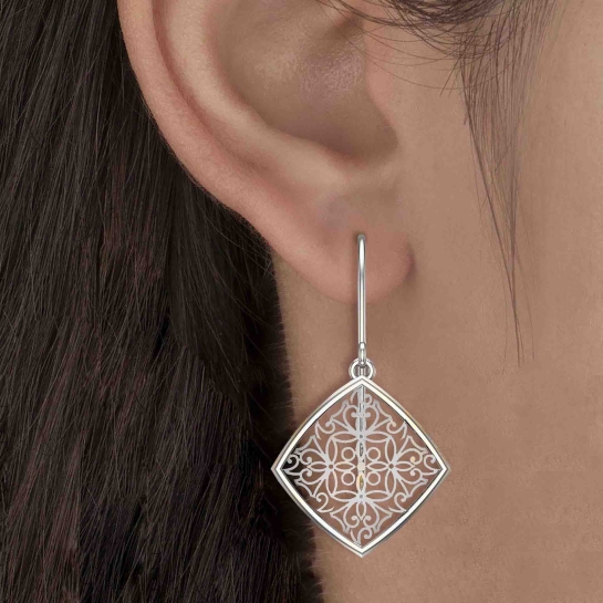 Jiva White Gold Drop Earrings