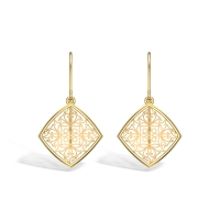 Jiva Yellow Gold Drop Earrings Jiva Yellow Gold Drop Earrings