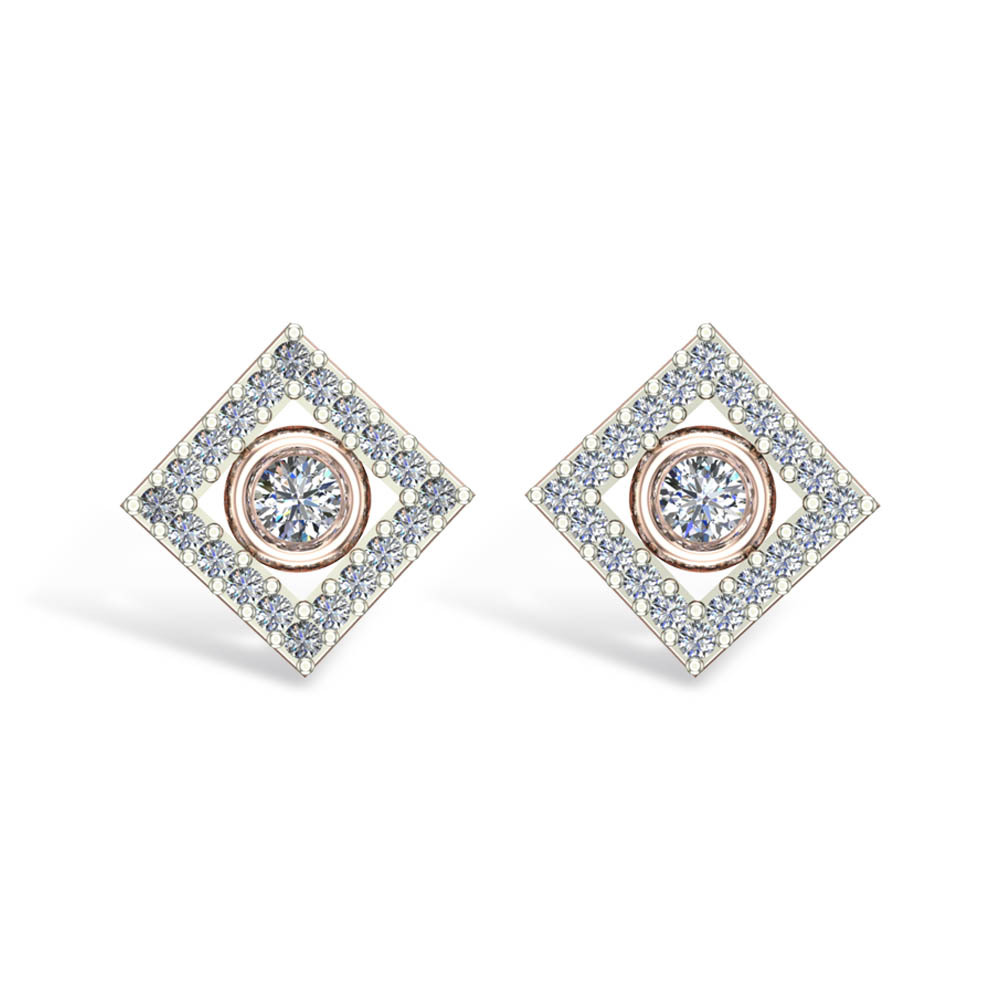 Liyana White Gold Stud Earrings
