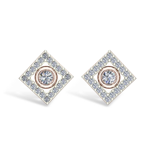 Liyana White Gold Stud Earrings