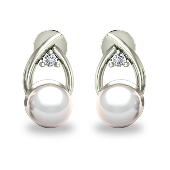 Angelina Pearl Diamond Earring