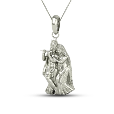 925 Silver Radha-Krishn Pendant 3gram For Men & Women