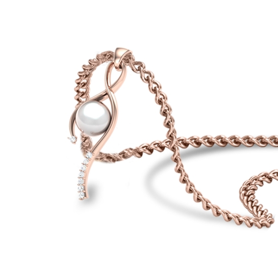 Ivy Pearl Gold and Diamond Pendant 