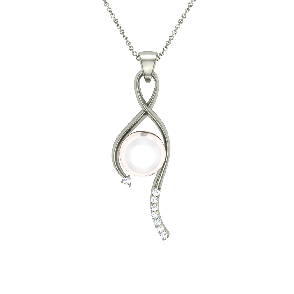 Ivy Pearl Gold and Diamond Pendant 