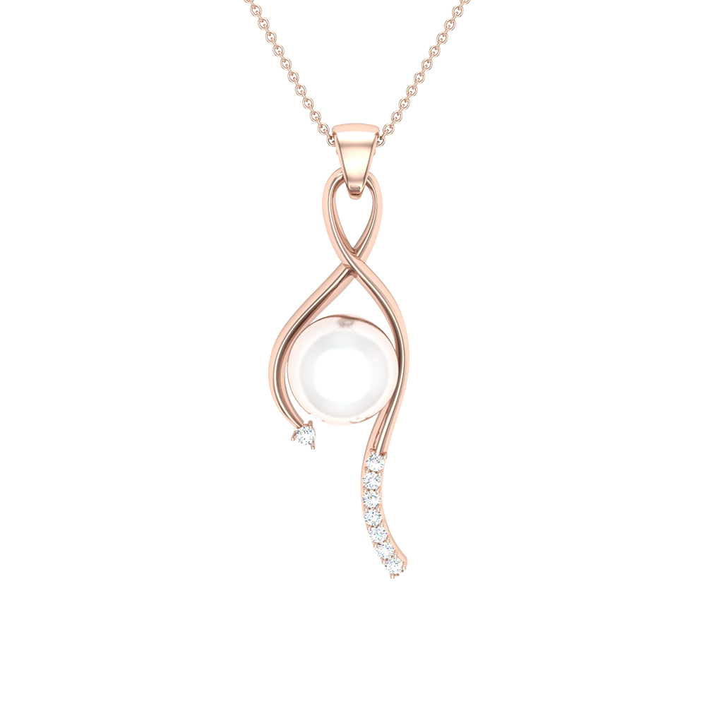 Ivy Pearl Gold and Diamond Pendant 