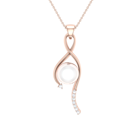 Ivy Pearl Gold and Diamond Pendant 