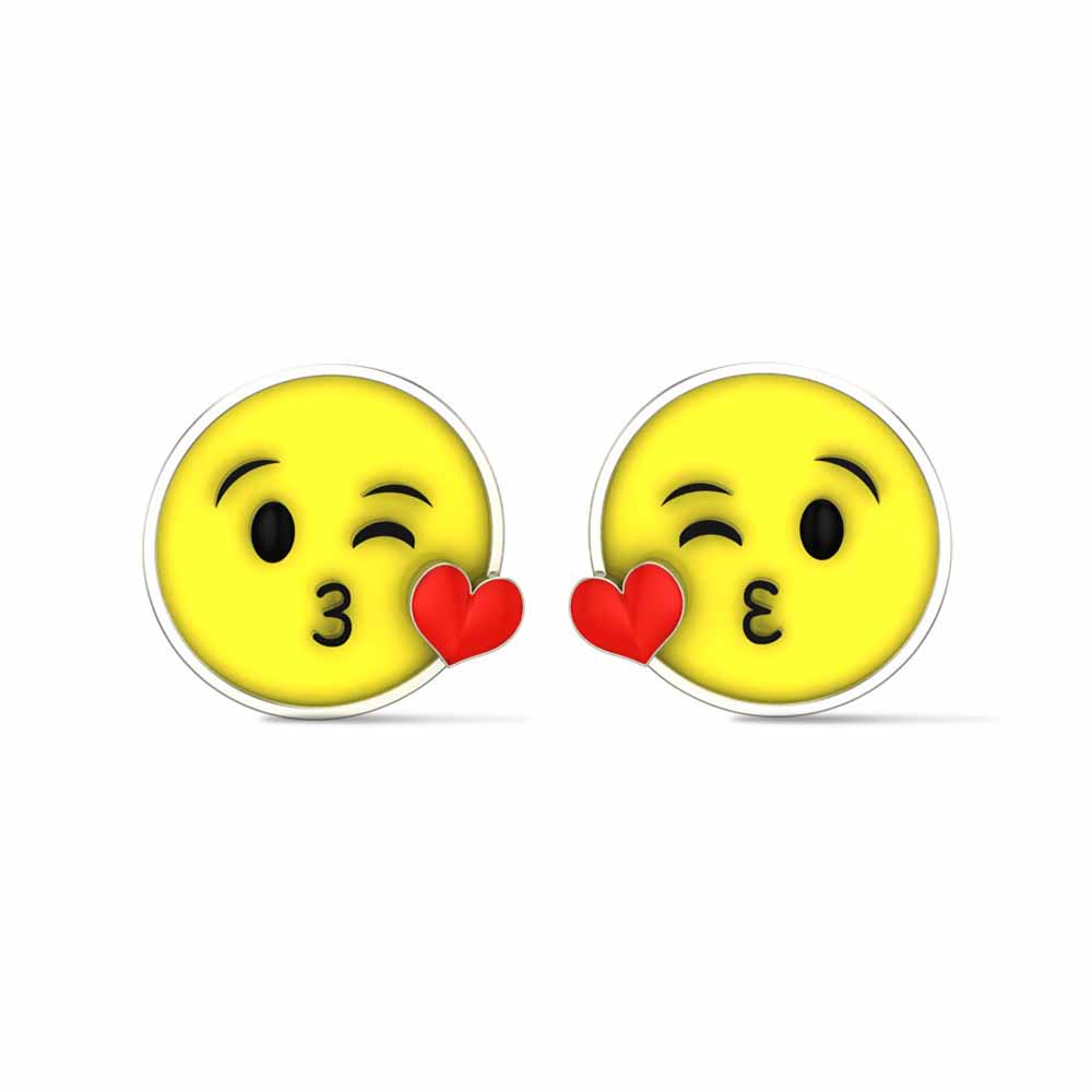 Smiley Rose Gold Stud Earrings for Kids and Teen Girls