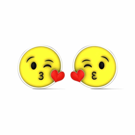 Smiley Rose Gold Stud Earrings for Kids and Teen Girls