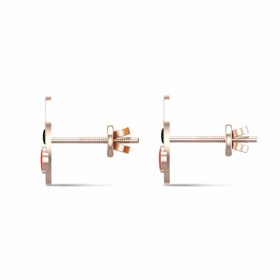 Smiley Rose Gold Stud Earrings for Kids and Teen Girls