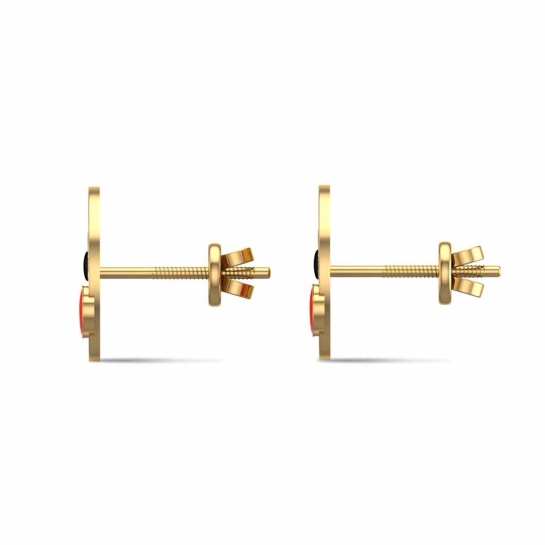 Smiley Rose Gold Stud Earrings for Kids and Teen Girls