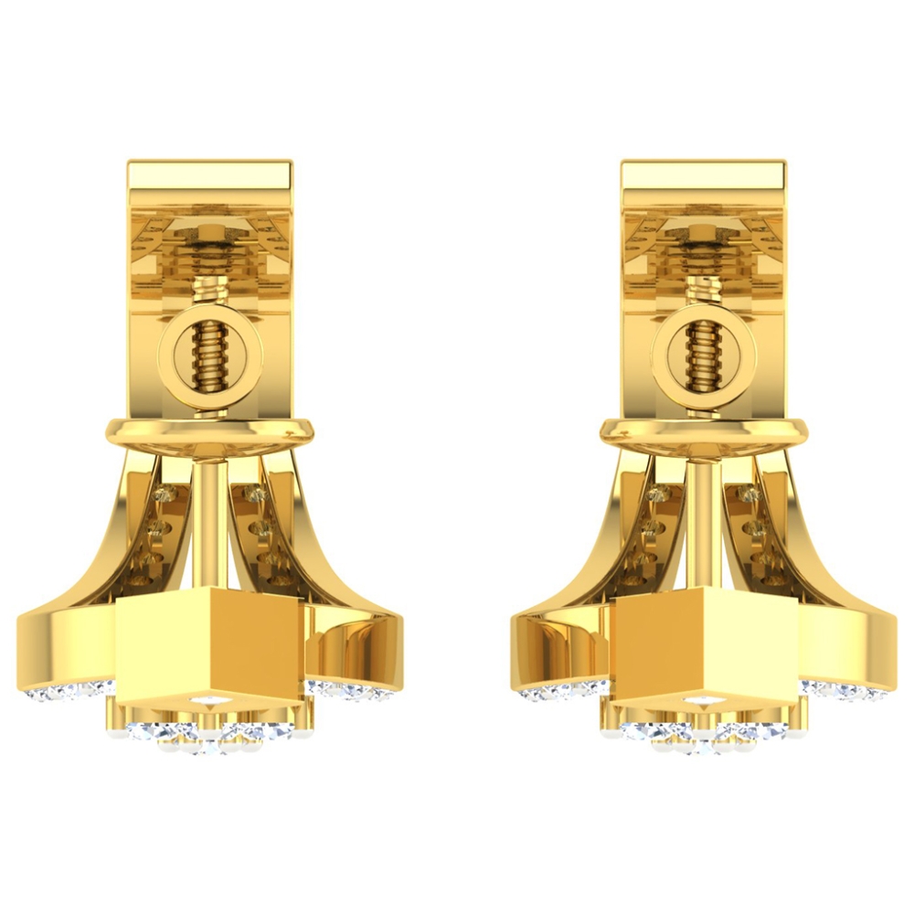 Anupa Yellow Gold  Diamond Earrings 