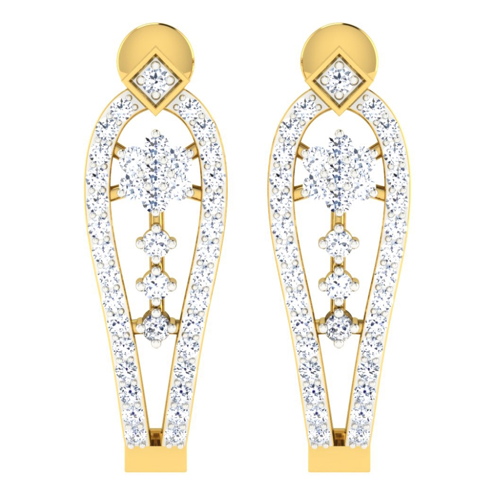 Anupa Yellow Gold  Diamond Earrings 